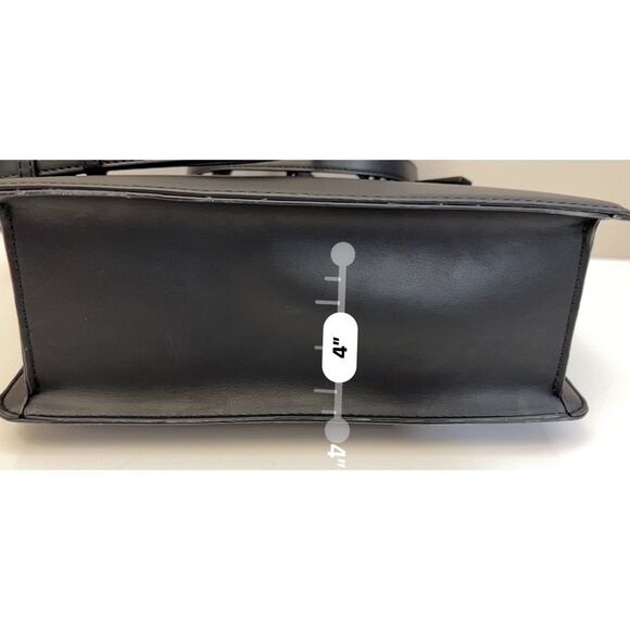 Aldo black croc embossed faux leather top handle satchel with crossbody strap - Picture 10 of 11